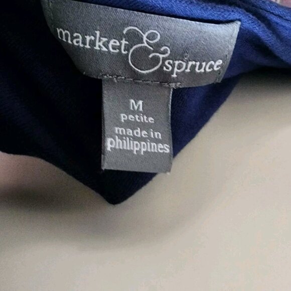 MARKET & SPRUCE Stitch Fix Blue Peach Striped Crossback Maxi Dress Womens MP - Picture 5 of 7